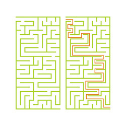 black rectangular labyrinth with an input vector image