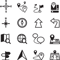 Navigation Icons - Route Finder vector image