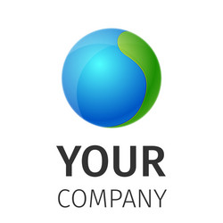 Circle blue sphere 3d logo concept design symbol Vector Image