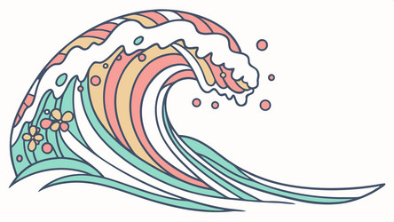abstract ocean wave with dynamic motion design vector image
