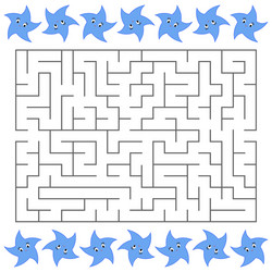abstract rectangular maze with a cute color vector image
