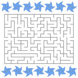 Abstract rectangular maze with a cute color vector