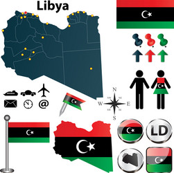 Africa With Highlighted Libya Map Royalty Free Vector Image