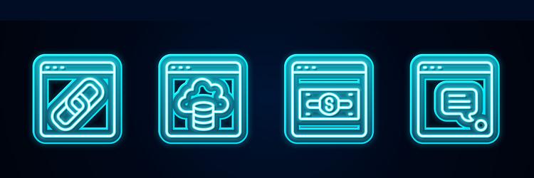 set line browser window cloud technology data vector image
