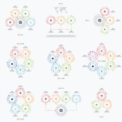 set with infographics vector