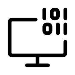 showing data in binary format on monitor vector image