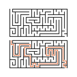 black rectangular labyrinth with an input vector image