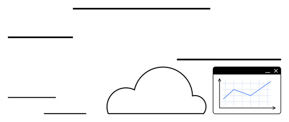 cloud computing with data analytics visualization vector image