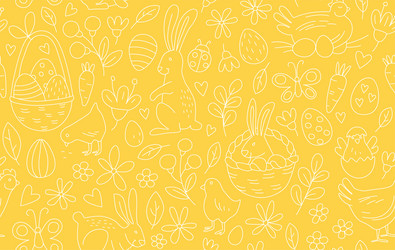 funny happy easter seamless pattern background vector image