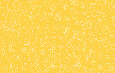 Funny happy easter seamless pattern background vector