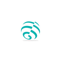 Eco green leaf global globe logo design Royalty Free Vector