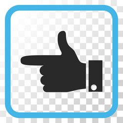 hand pointer left icon in a frame vector image