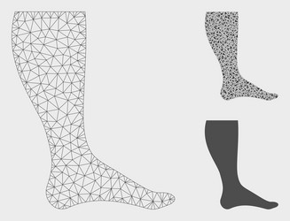 leg mesh network model and triangle mosaic vector image