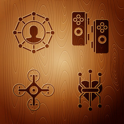 set processor project team base drone vector image