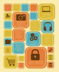square label with space for text and icons vector image