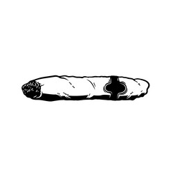 Cuban cigar in monochrome style design element vector