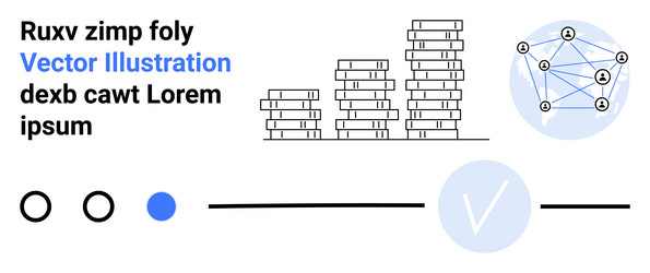 data analysis and network visualization vector image