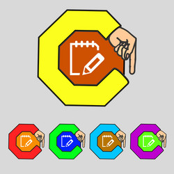edit document sign icon content button set vector image