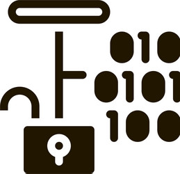 hacking binary code icon glyph vector image