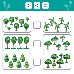 learning mathematics numbers - choose more less vector image