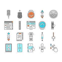 scroll computer mouse cursor icons set vector image