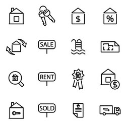 thin line icons - real vector