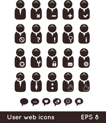 user web icons with speech bubbles vector image
