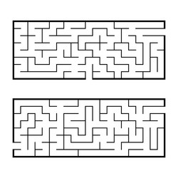 black abstract rectangular maze a set two vector image