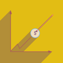 flat web icon with long shadow economic graph vector image