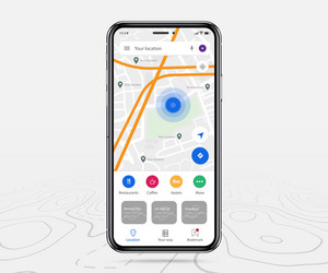 mobile map gps design smartphone app vector image