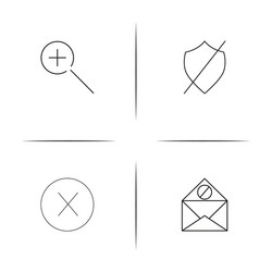 web and text simple linear icon setsimple outline vector image