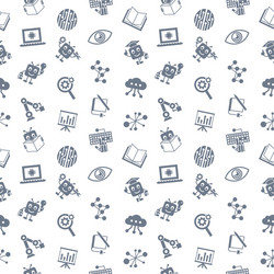 artificial intelligence self learning icon set vector image
