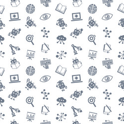 artificial intelligence self learning icon set vector