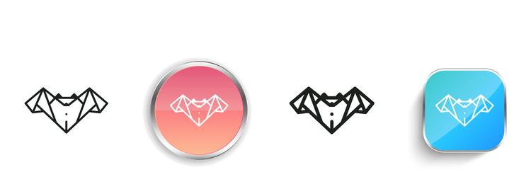 bat icon thin linear regular and button style vector image