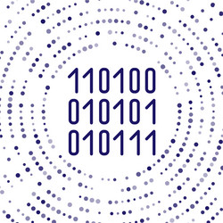 blue binary code icon isolated on white background vector image