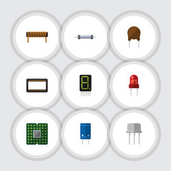 Flat icon electronics set of unit display vector