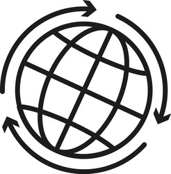 global sphere with arrows around line style vector image