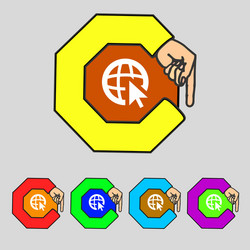 internet sign icon world wide web symbol cursor vector image