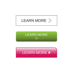 learn more button set vector image