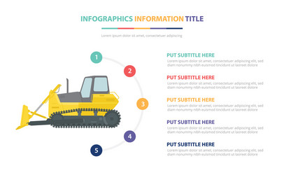 loader infographic template concept with five vector