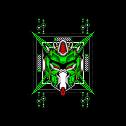 robot head with sacred background can use vector image