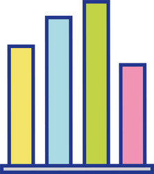 Statistics graphic bar diagram design vector