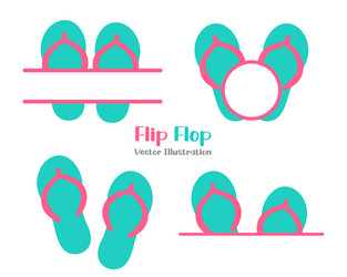 Flip flops set design isolate on white background Vector Image
