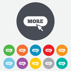 more with cursor pointer icon details symbol vector image