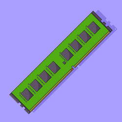 ram memory icon with outline for design element vector image
