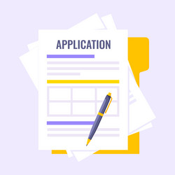 application form submit flat style design icon vector image
