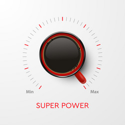 Coffee super power concept 3d realistic vector