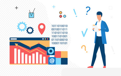 digital analytical processing statistics database vector image
