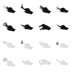 isolated object of touchscreen and hand icon set vector image