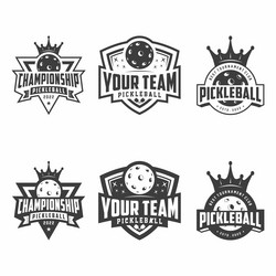 Pickleball Club Badge Set Vector Image